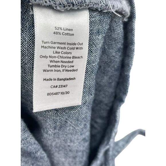 NWOT Talbots Simply Flattering Shorts Linen Cotton Blend Blue Chambray Size 12 - Picture 8 of 8